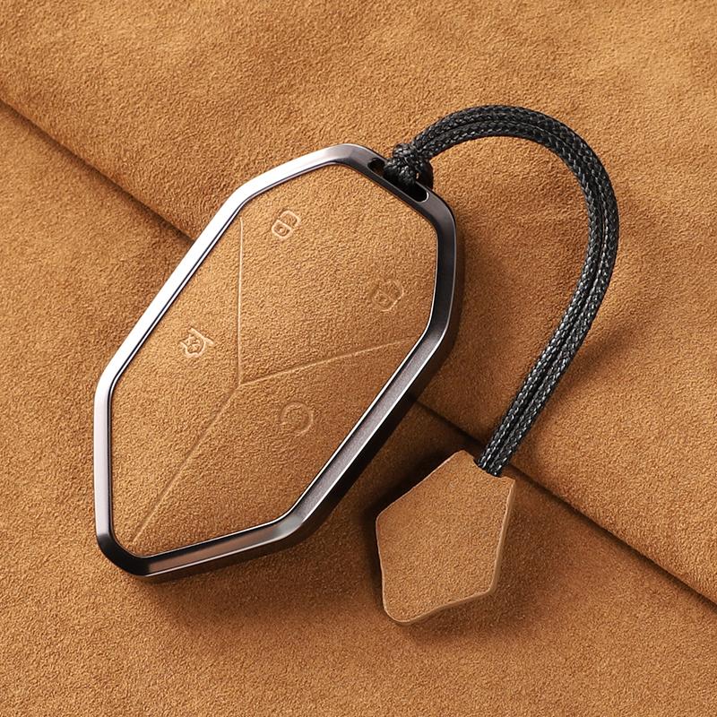 Alcantara Car Key Case Bag For BYD Equation Leopard 5 8 Titanium 7/ Titanium 3 KeyChain Interior Decor Accessories
