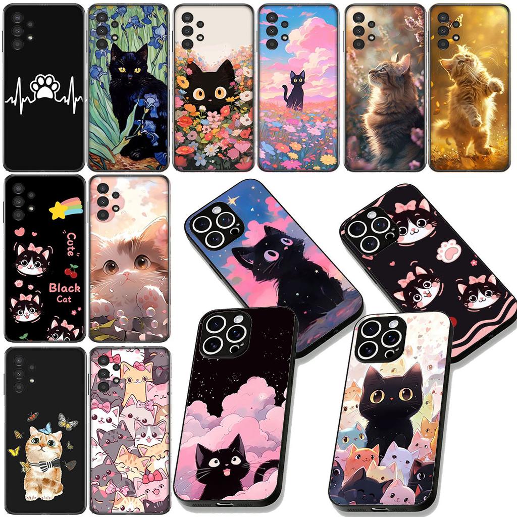 Cartoon Kitten Cat Wallpaper Phone Cover for Xiaomi Redmi Note 12 11 10 A3 Pro 10A 10C 12C Note12 5G Protective Case