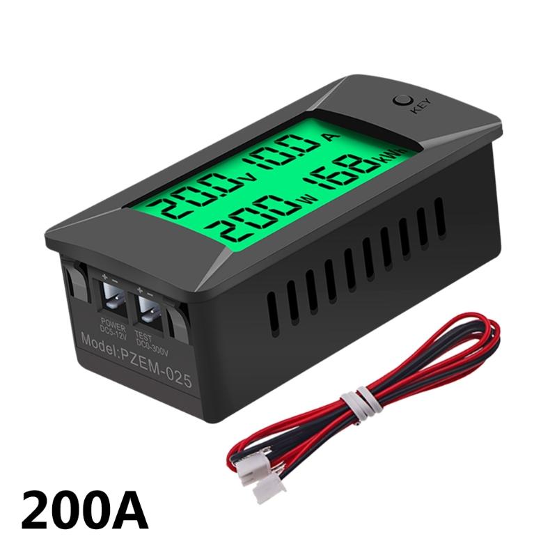 Newest 0-300V Shunt Bulit-In DC Digital Battery Tester Bidirectional Ammeter Voltmeter Power Energy Watt Meter