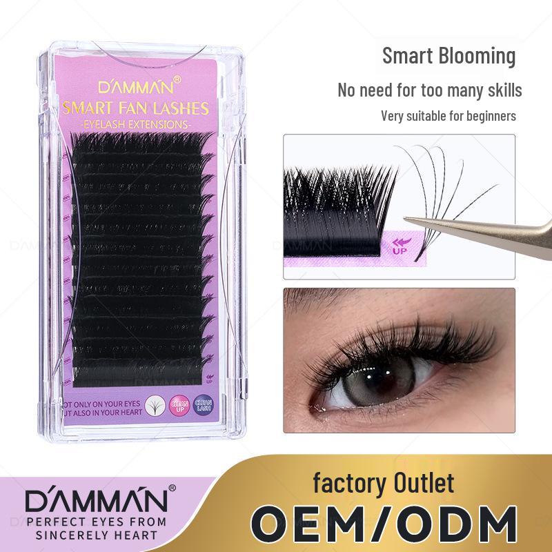 

0.05 Round Hair Flower Fairy Eyelash Extensions - Soft, Dense, Beginner-Friendly, and Automatic Blooming. 10mm/D-Curl/12 rows