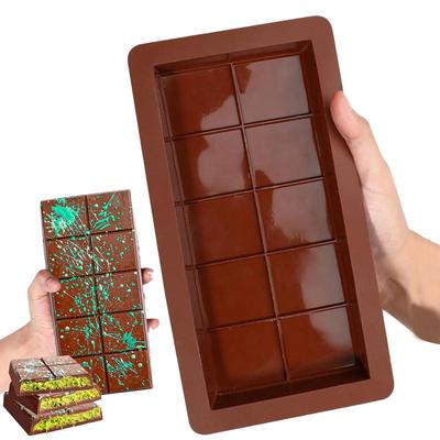 Deep Chocolate Bar Mold Stuffed Silicone Candy Bar Mold Multipurpose Large Candy Molds Food Grade Mold for Kitchen Bakery Cafe