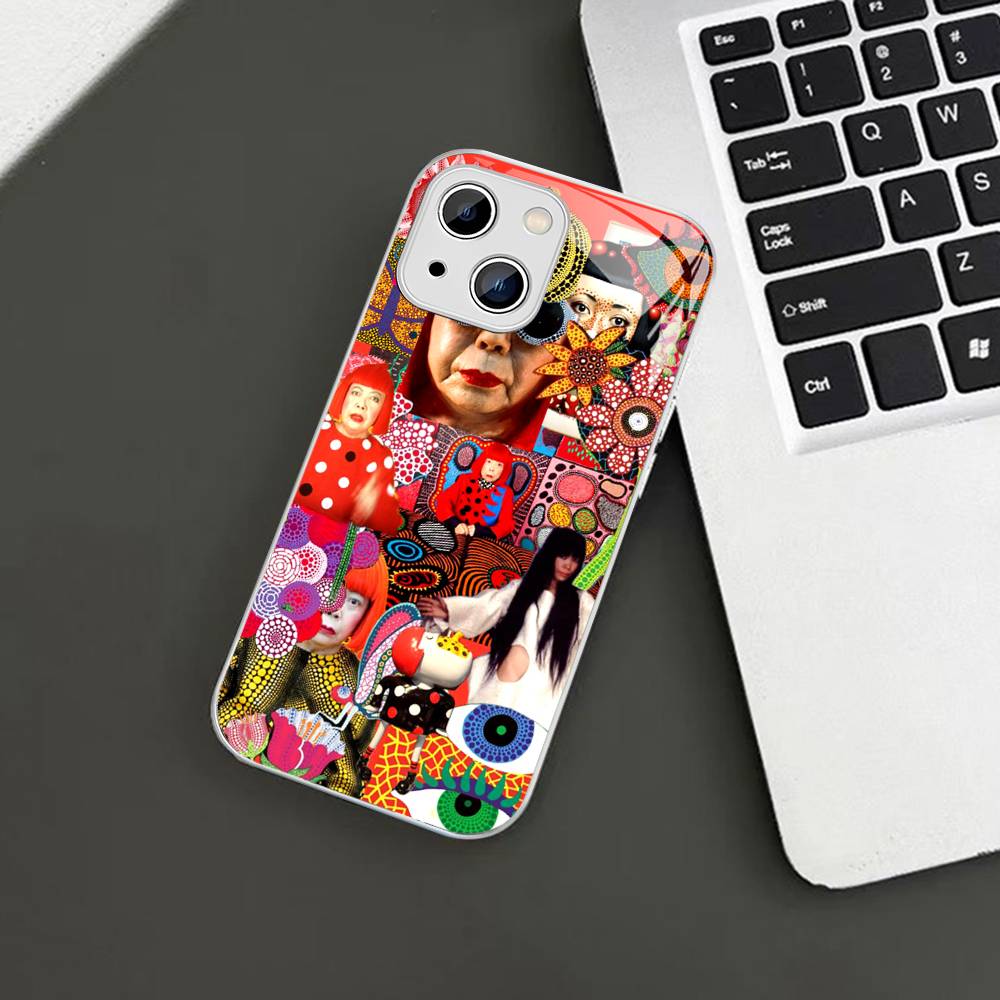 Art Y-Yayoi KusamaS Tempered Glass For Iphone 14 13 12 11 Pro Mini XS MAX 14Plus X XS XR Cover