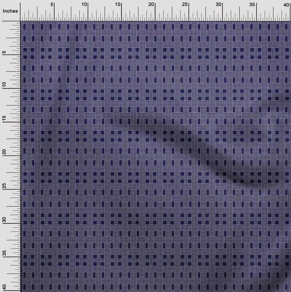 oneOone Cotton Flex Blue Fabric Check Diy Clothing Quilting Fabric Print Fabric By Yard 40 Inch