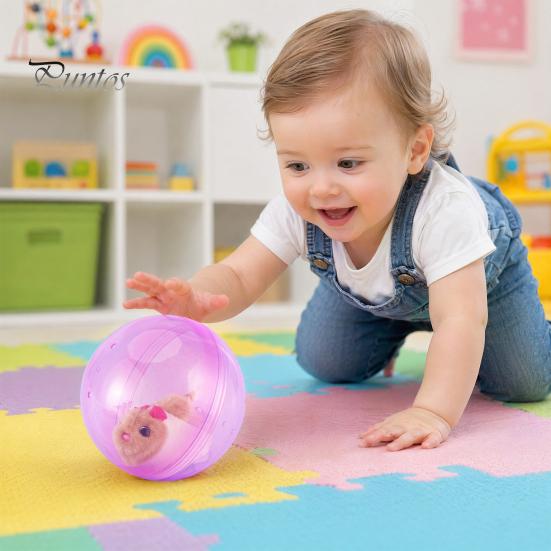 Moving Animal Toy Electric Automatic Rolling Hamster Ball, Ball with Plush Rabbit Inside, Toddler Pet Simulation Interactive Toy, Gift for Toddlers