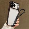 Luxury Plating Clear With Candy Lanyard Shockproof Bumper Phone Case For 17 Pro Max 17 Pro 17 Air Hand Wrist Strap Cover