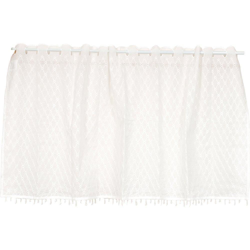 

Arie White Cafe 125cm Wide x 45cm Beaded Fairy Design Curtain, Long, белый