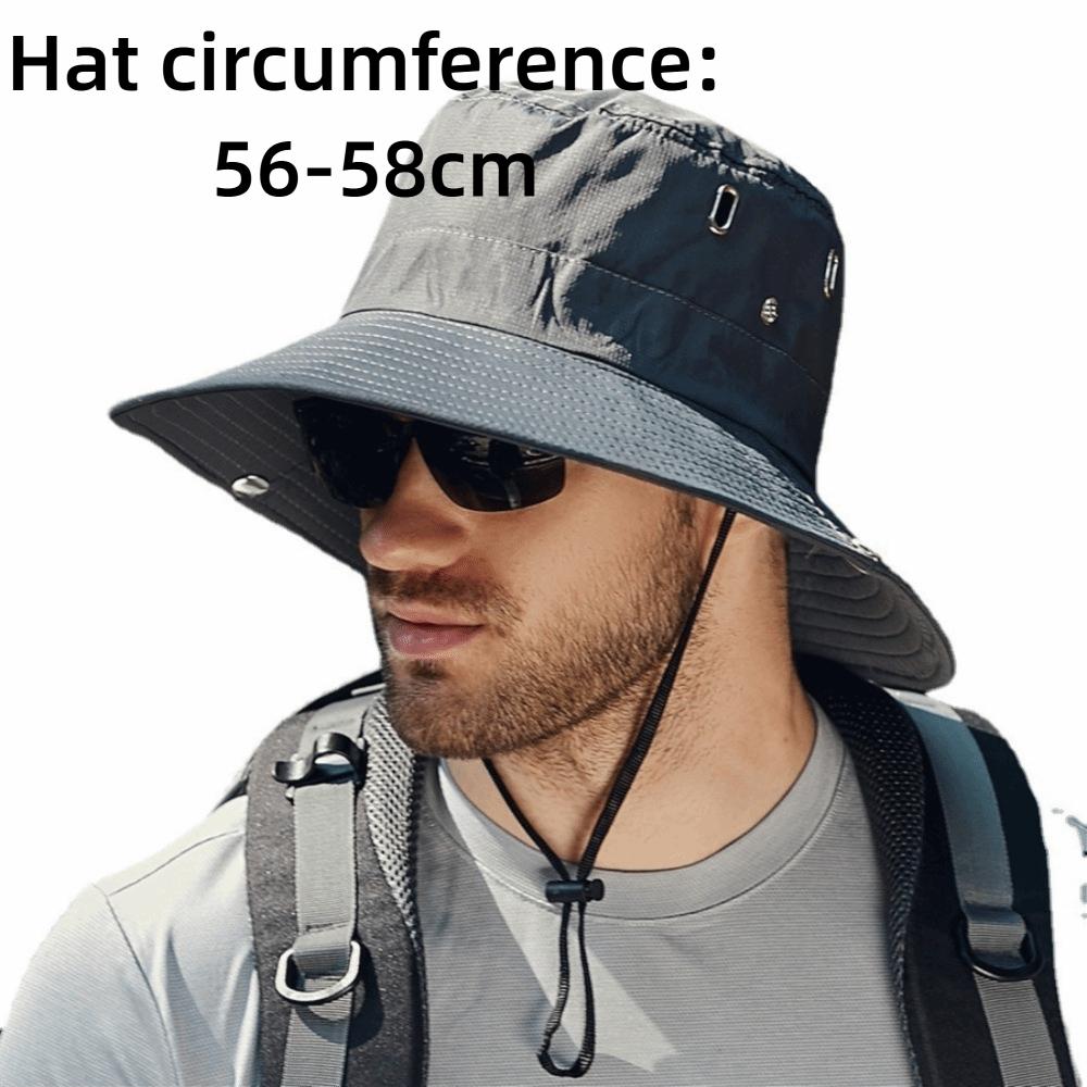 New Adjustable Men'S Summer Sun Protection Hat Uv Protection Wide-Brimmed Hiking Cap Breathable Sun Hat