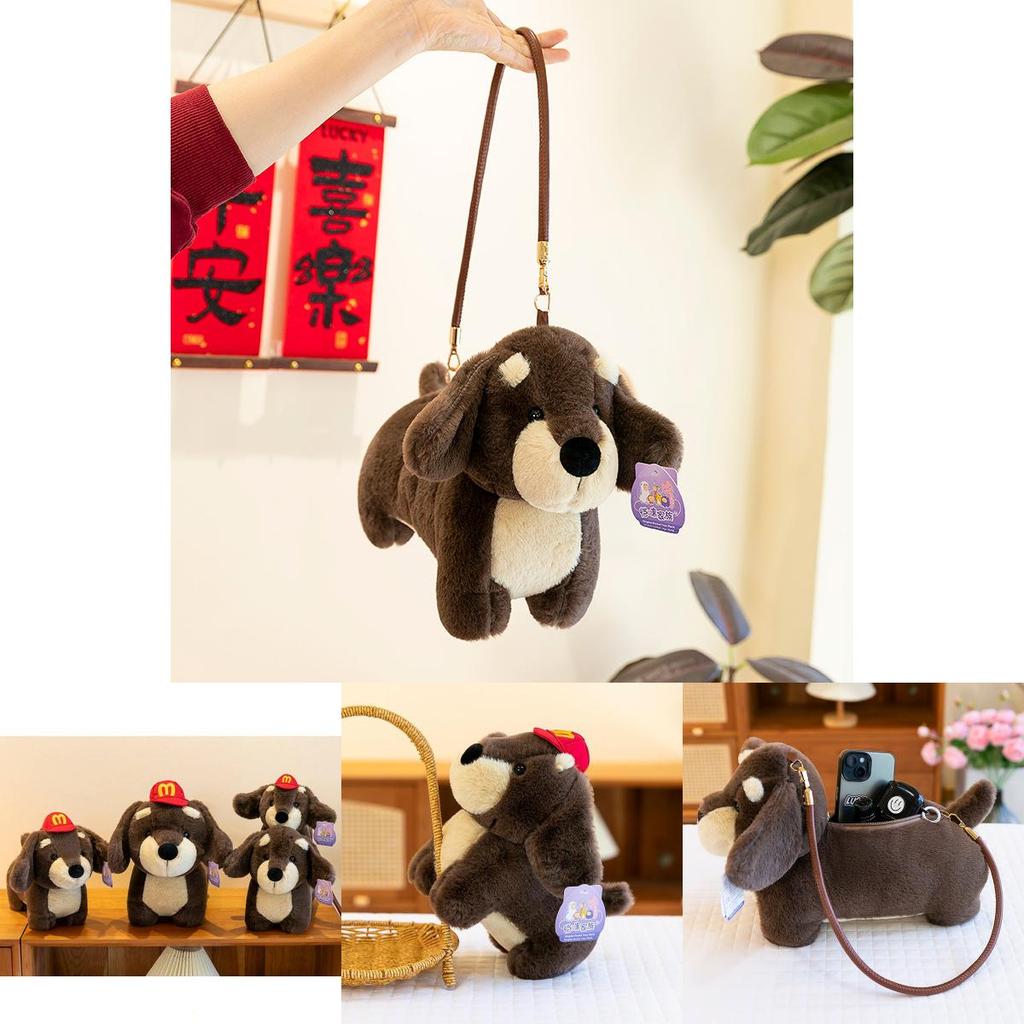 Adorable Dachshund Dog Plush Backpack Toy Perfect For Girls Sleeping Pillow And Comfort Doll