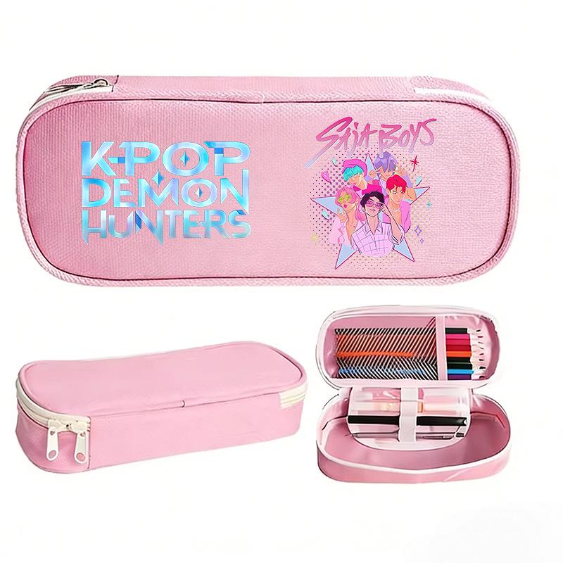 K-pop Demon Hunter Girl Group Pencil Case - Korean Style, Multifunctional Oxford Cloth Stationery Box for Students.