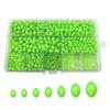 900PCS Oval Green Plastic Luminous Fishing Beads Glowing Sink Beads For Treble-Hook Fishing Rigs Fishing Lures Tackle
