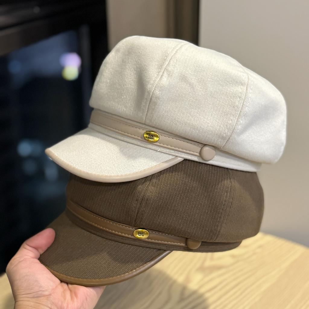 Neue Herbst Achteckige Baskenmütze für Damen Retro Britischer Stil Kleine Koreanische Version Lässig Vielseitig Entenschnabel Malermütze Trendig