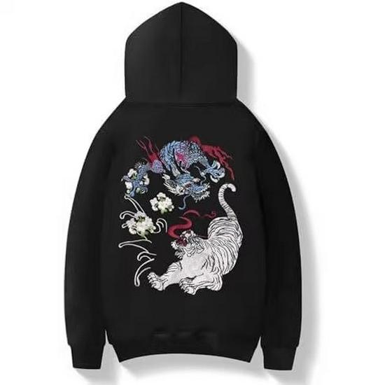 Niepce Streetwear Men's 3D Dragon Print Hoodie