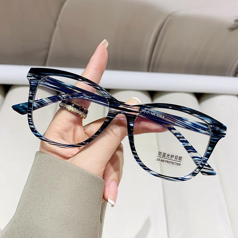 

Cat Eye Color Matching Flat Mirror Anti-Blue Light Retro Glasses Frame Trendy Glasses Frame Flat light [anti-blue light]