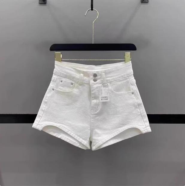 

American Spicy Girl High-Waisted Leopard Print Denim Shorts - Women s A-Line Slimming Summer Hot Pants M