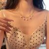 ANENJERY Nový módní náhrdelník Kpop Pearl Choker Roztomilý dvouvrstvý řetízkový přívěsek pro ženy Šperky Dívka Dárek Velkoobchod