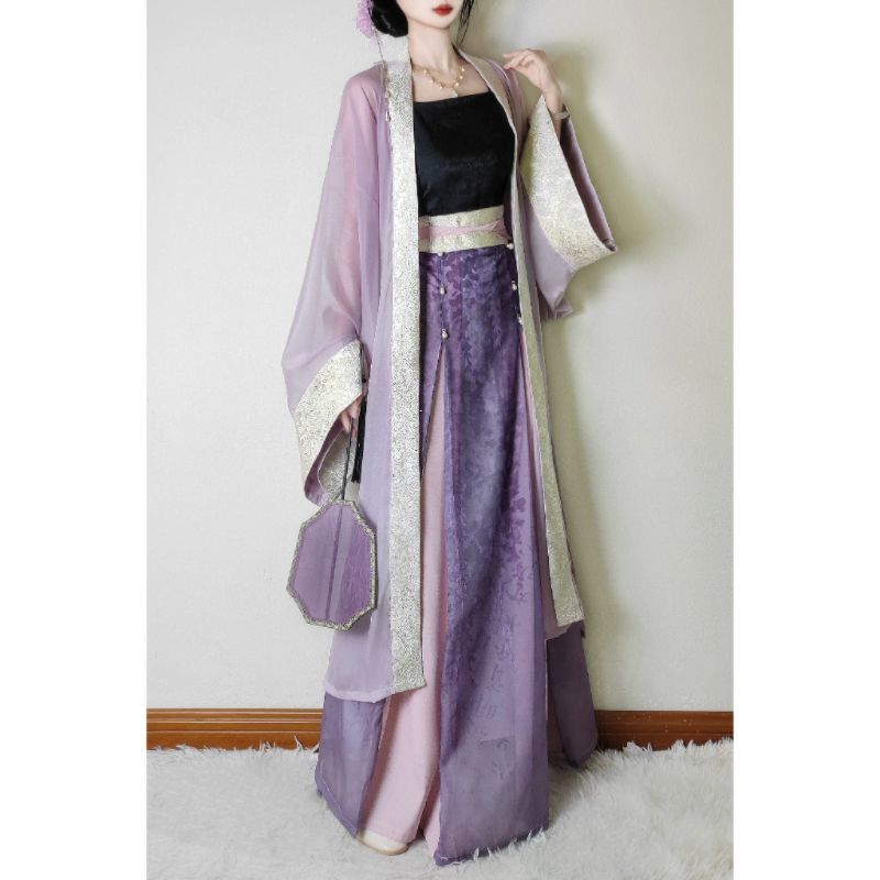 Chinese Song Dynasty Style Hanfu Jacquard Daily Commuting Improvement Suit For Women