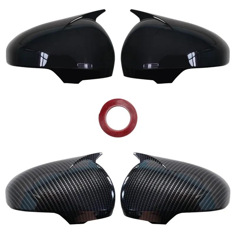 Rearview Side Mirror Cover Wing Cap Exterior Door Rear View Case Trim Carbon Fiber Look Black For Toyota Mark X Reiz 2010-2017
