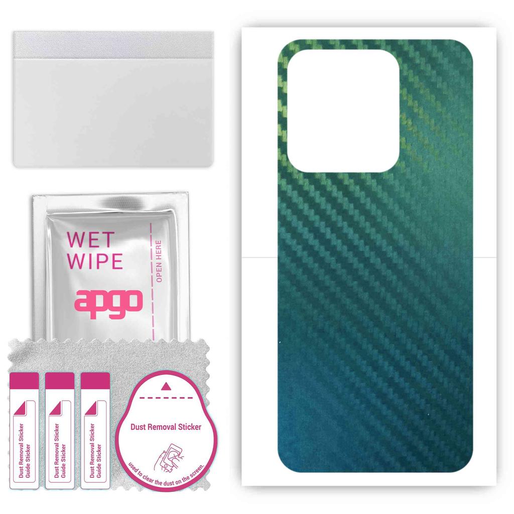 apgo Protective Skin Sticker for the Back Compatible with Tecno Spark Go 2022, Wrap Film, Foil, Vinyl - Pattern Carbon Chameleon CAKA1