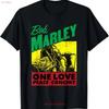 T-shirt Officiel Bob Marley One Love Peace Concert vintage Lavé Confortable vêtements de créateur Haut Décontracté Pour un Usage Quotidien