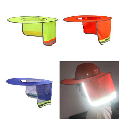 Safety Helmet-Sunshade with Neck Shield Wide Brim Neck Protect Sun Shade for Hardhat Foldable High Visibility Mesh-Visor