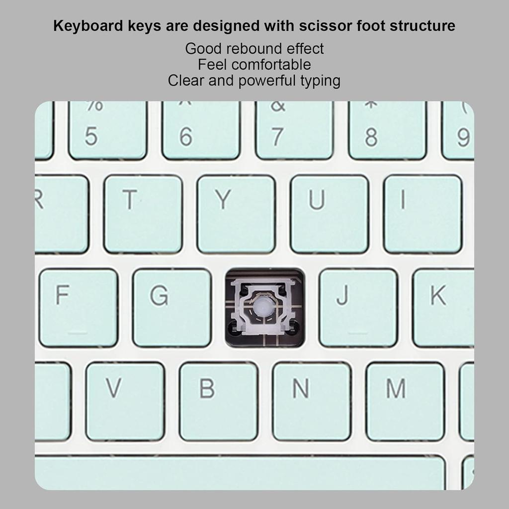 Klavye Mouse 78 Keys Portable Wireless Mini Bluetooth Keyboard and Mouse Combo for iPad MatePad Tablet