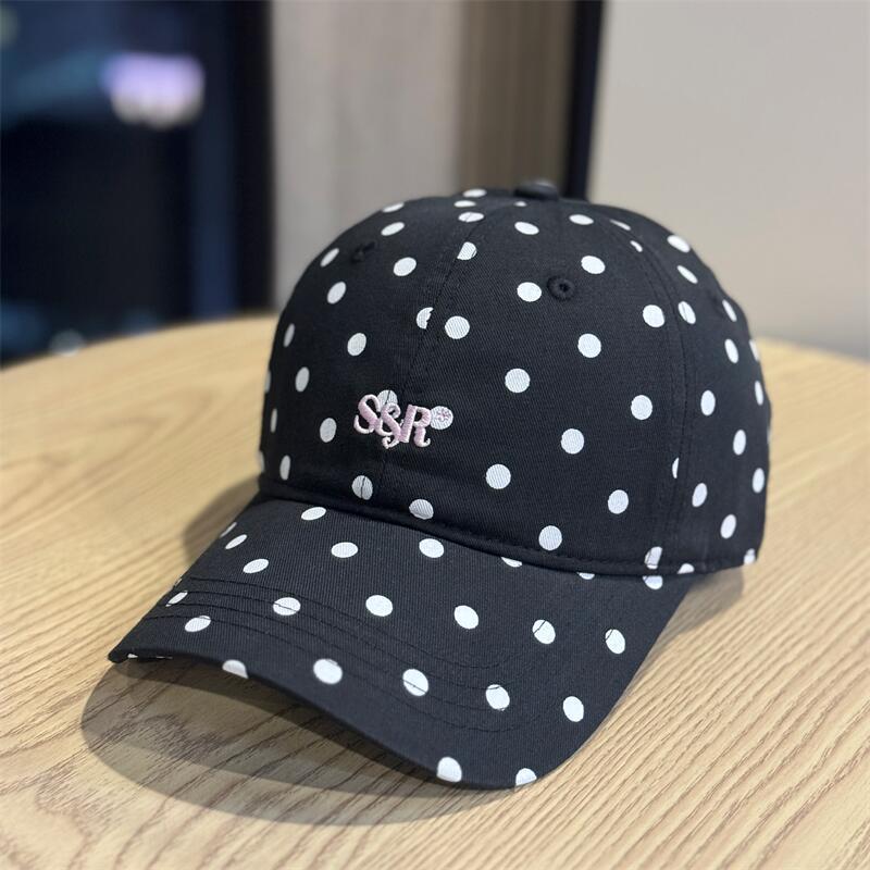 Autumn Ins Soft Top Letter Polka Dot Baseball Cap Women's Casual Versatile Sunscreen Visor Face Small Cap
