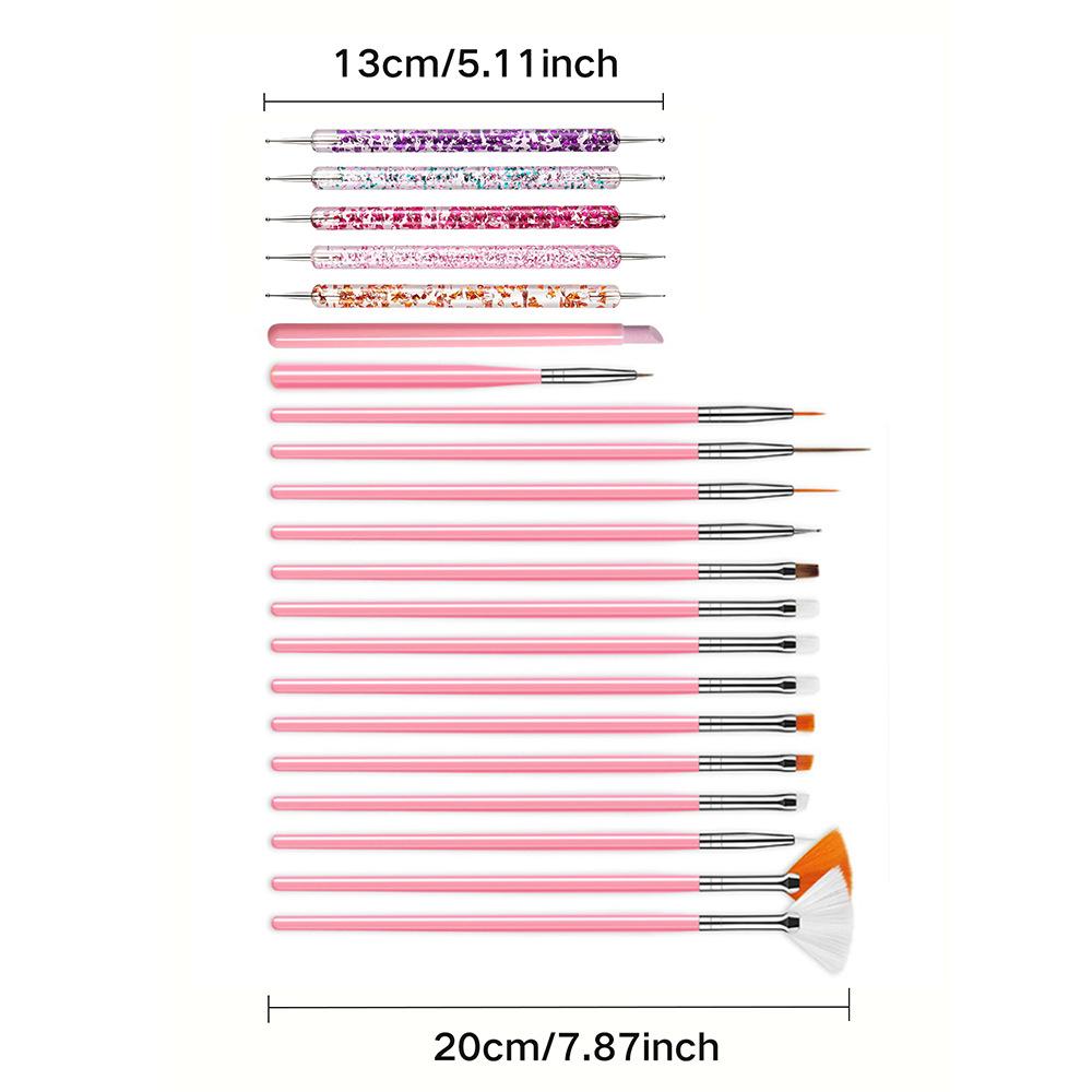 21 Manicure Brush Sets, A Full Set of Plastic Rods, Nail Art, Painted Carvings, Phototherapy, Blooming, Dots, Diamonds and String Pens