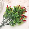 10 Stück Künstliche Rote Paprikapflanze Plastik Paprikafrucht Chili Strauß Bouquet Künstliche Pflanze Party Büro Dekor - DD