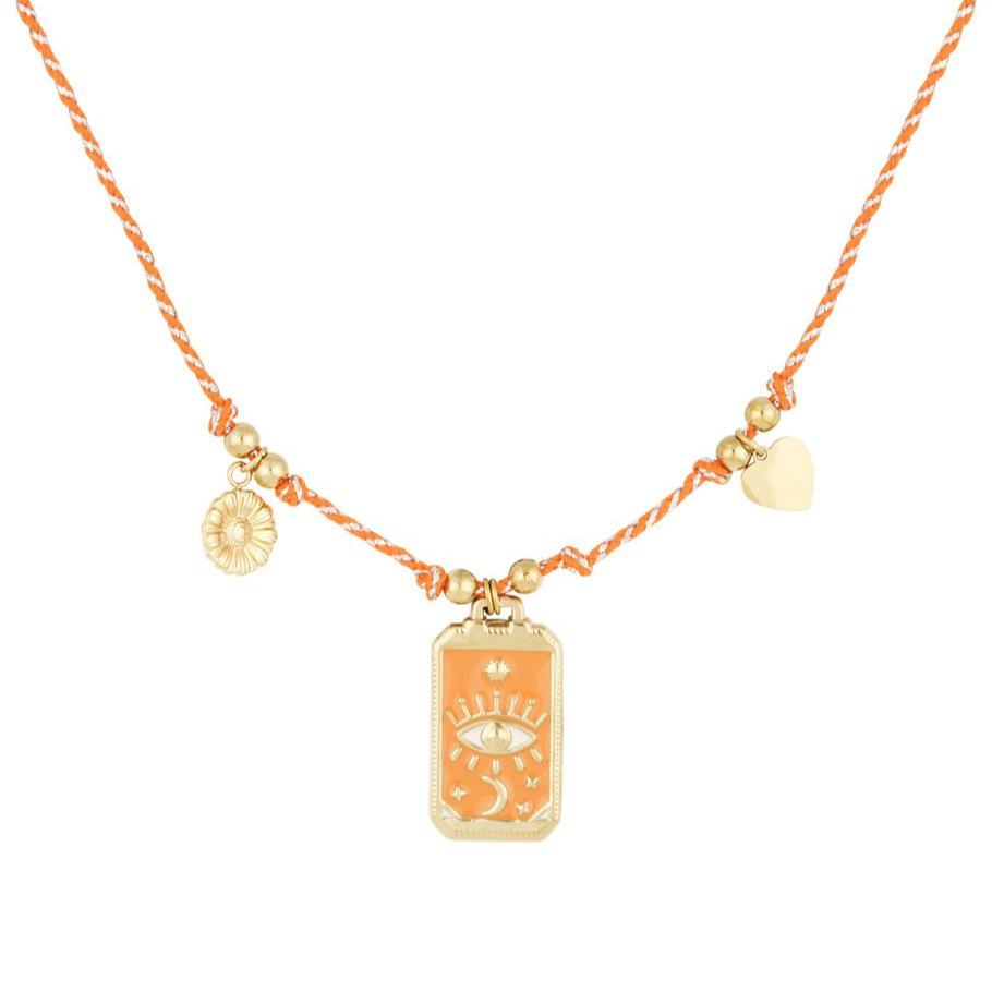 Fashion Palm Devil S Eye Dripping Oil Color Tarot Necklace Fashion Vintage Beaded Necklace