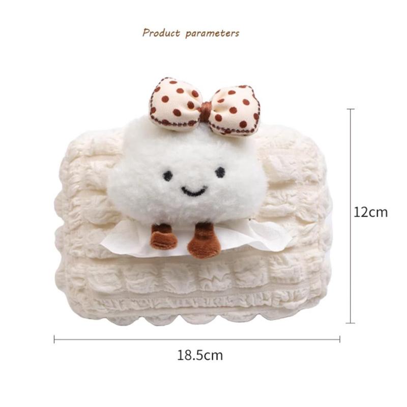New Cute Cartoon Bow Cloud Car Tissue Box Hanging Napkin Holder for Car Back Seat Headrest Armrest Paper Organizer Storage