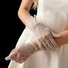 Women Lace Gloves Bridal Gloves with Bow Sheer Tea Party Wrist Gloves for Wedding Prom Cocktail Party