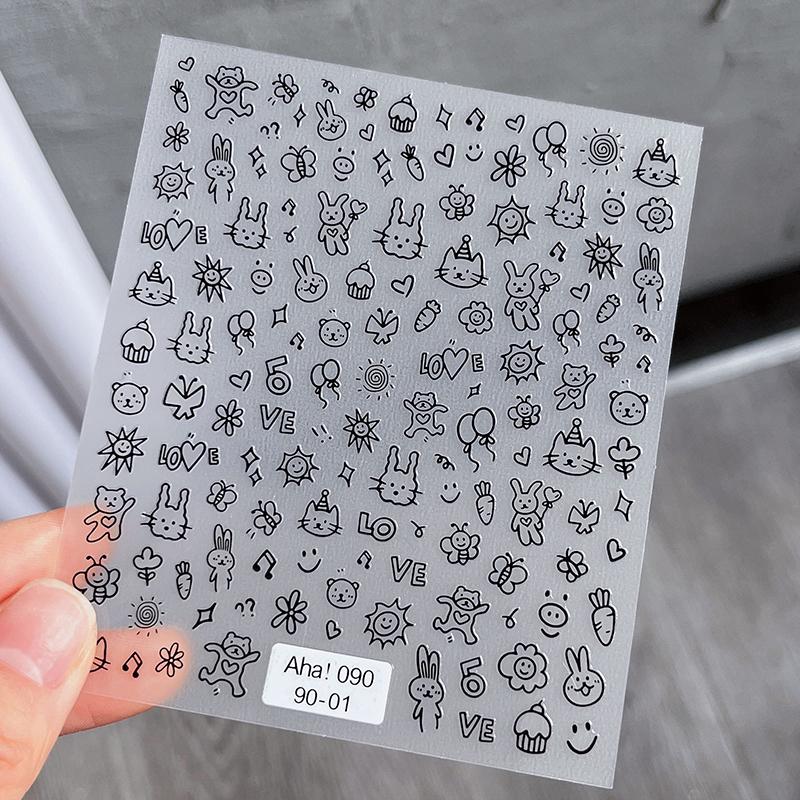 

3D Мультяшный Рельеф Граффити Наклейка для Ногтей Маленький Узор Декоративная Наклейка Наклейки для Нейл-арта Инструмент для Маникюра Шармы для Маникюра Декаль as the picture