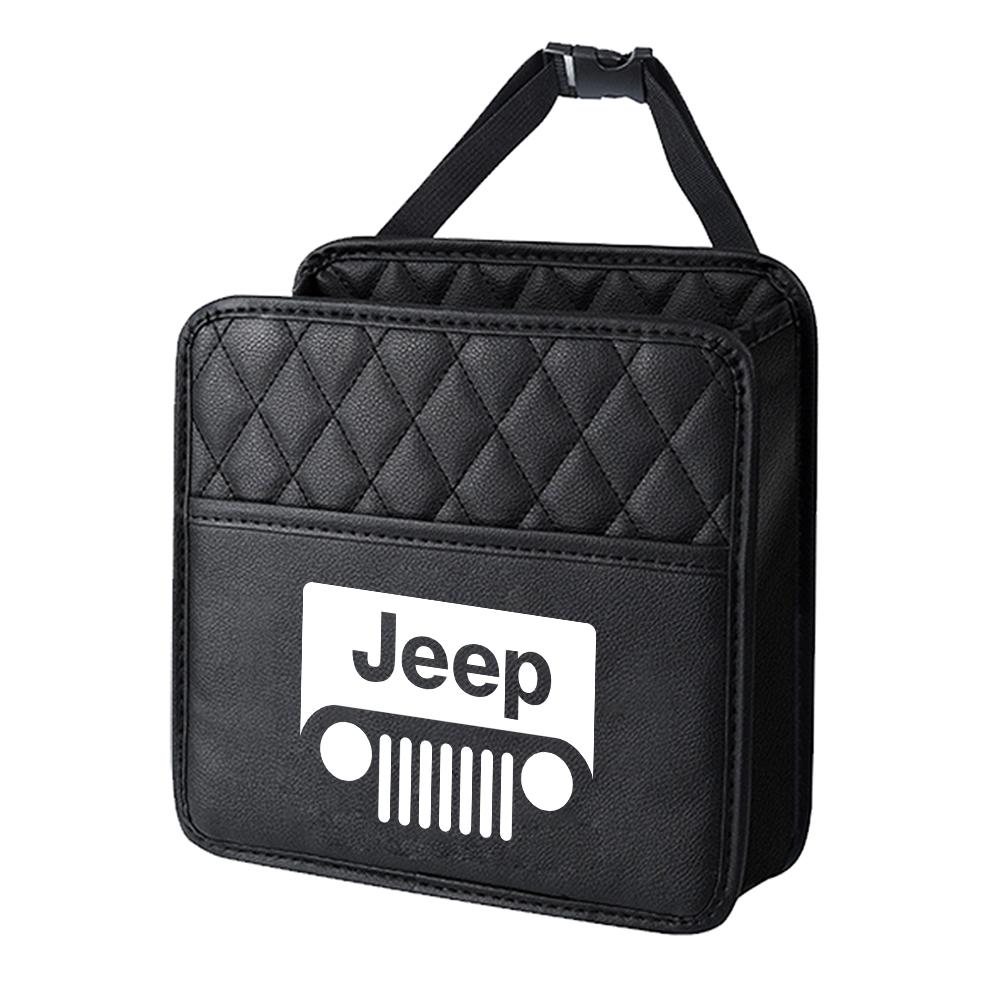 Car Seat Back Storage Bag Leather Hanging Sundry Organizer Box For Jeep Renegade Compass Grand cherokee wk2 Wrangler Accessories