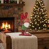 Christmas Gnome Signs Wooden Ornament, Gingerbread Man Reindeer Letter Decor, Colorful Tabletop Holiday Desktop Decorations Figurines for Tree