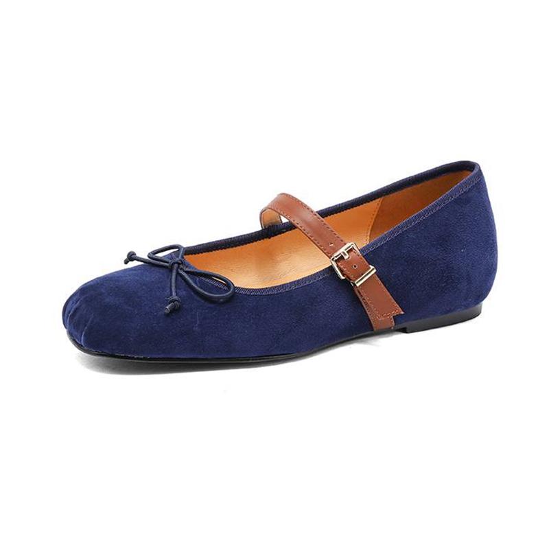 

Krazing Pot Suede Round Toe Low Heels Metal Buckle Summer Shoes Big Size 41 Butterfly-knot Women Pumps 42 синій