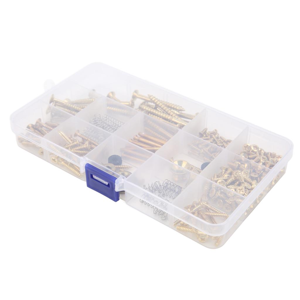 Electric Guitar Screw Kit Metal Screws Spring Strap Snap Assortment Set Repair FastenersGold