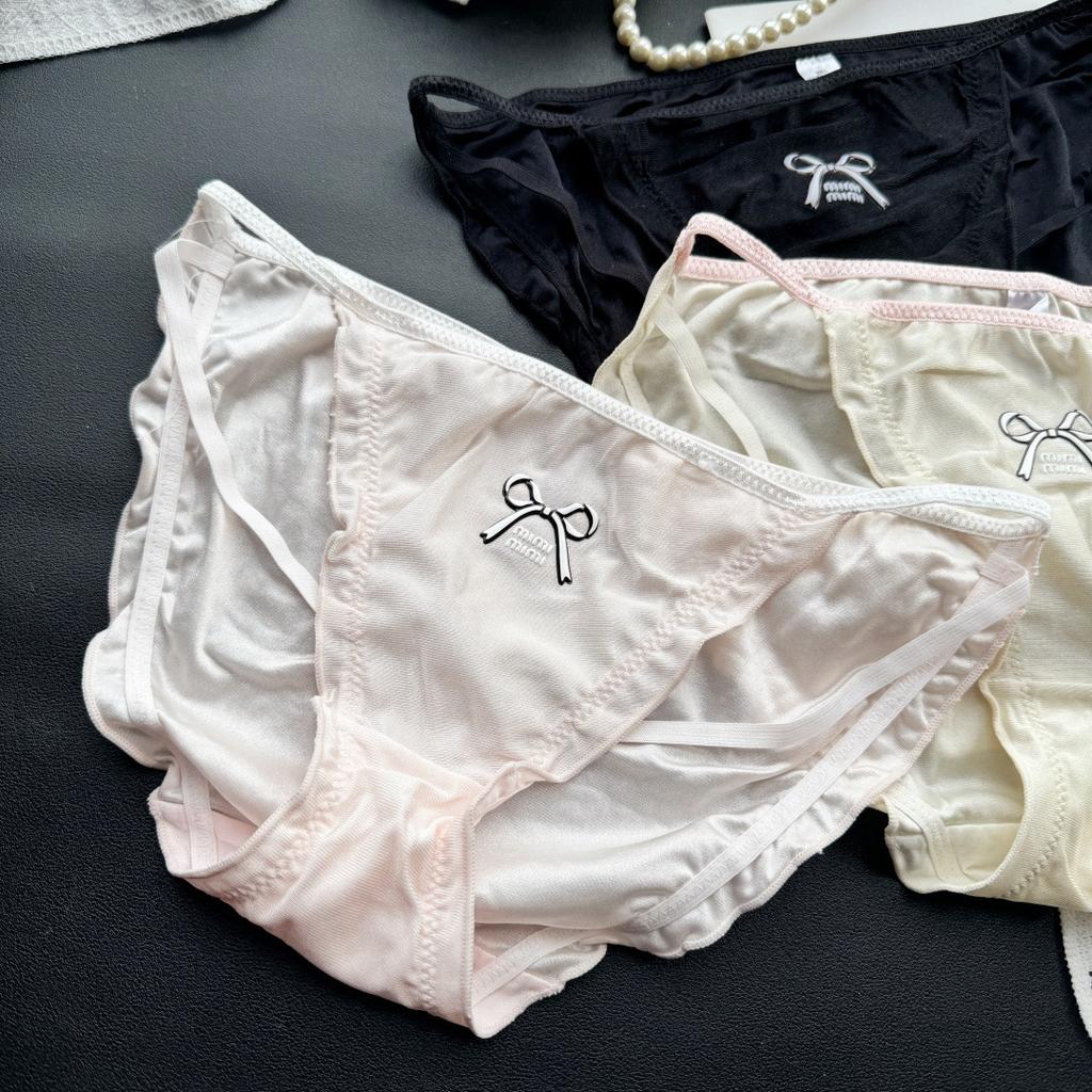 Ladies Summer Sexy Cute High Split Satin Ice Silk Triangle Panties