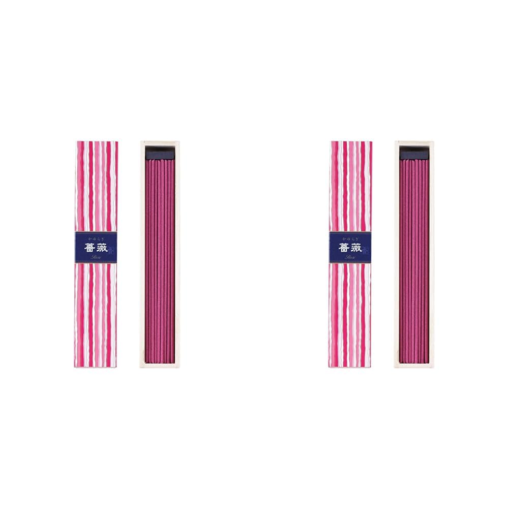 

Благовония Nippon Kodo Kayuragi Роза, 40 палочек, подставка для благовоний в комплекте, белые, в форме свечи, 40 штук (х 2)