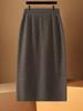 Women's High-Waist 100% Wool Knit Midi Bodycon Skirt - Autumn/Winter Collection
