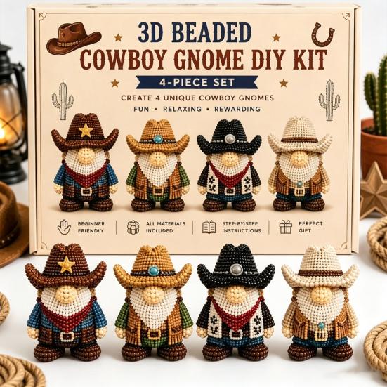 Mały Zestaw do Tworzenia Zwierzątek 3D z Koralików, Miniaturowy Zestaw do Rękodzieła Krasnoludka 3D z Koralików, Kreatywny Zestaw 4-Pak DIY Goblinów do Koralikowania z Instrukcjami, Ręcznie Robione Urocze Koralikowe