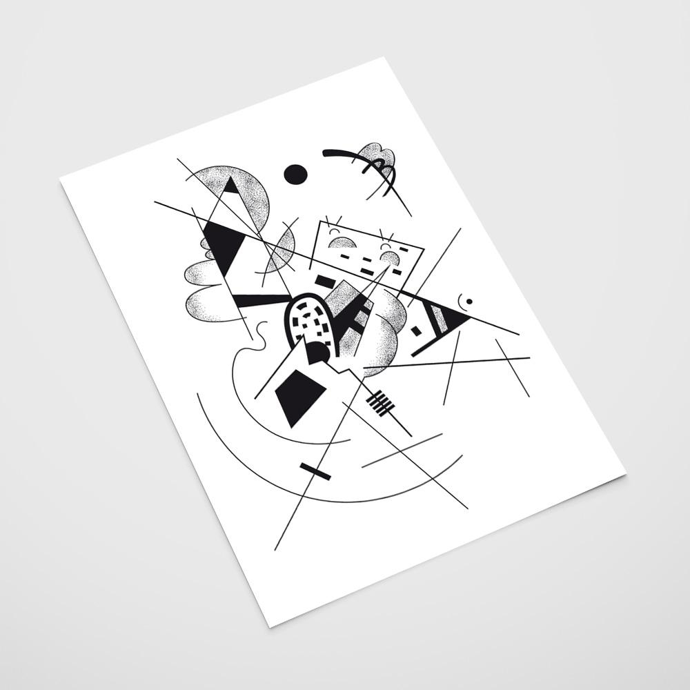 Poster Kandinsky Black and White Composition