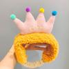 Plush Colorful Crown Hairband Soft Spa Headbands Elastic Furry Turban Non-slip Headwrap for Washing Face Makeup Tool
