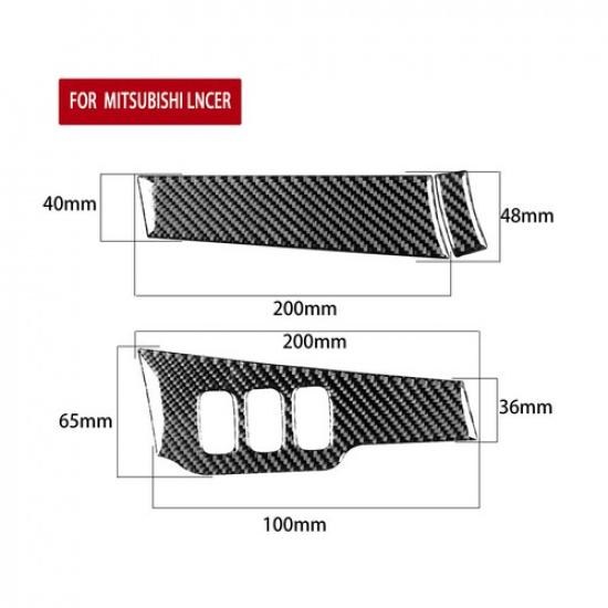 Carbon Fiber Interior Driver Side Dashboard Cover Trim For Mitsubishi Lancer