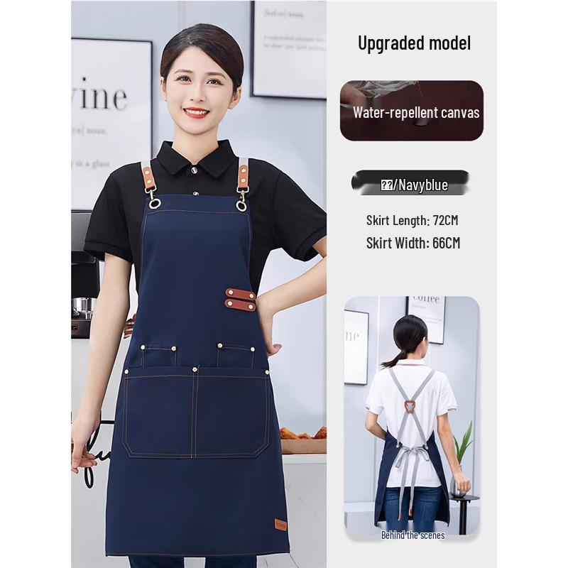 Custom Logo Waterproof Waist Apron for Milk Tea, Hot Pot, and Coffee Shop Staff