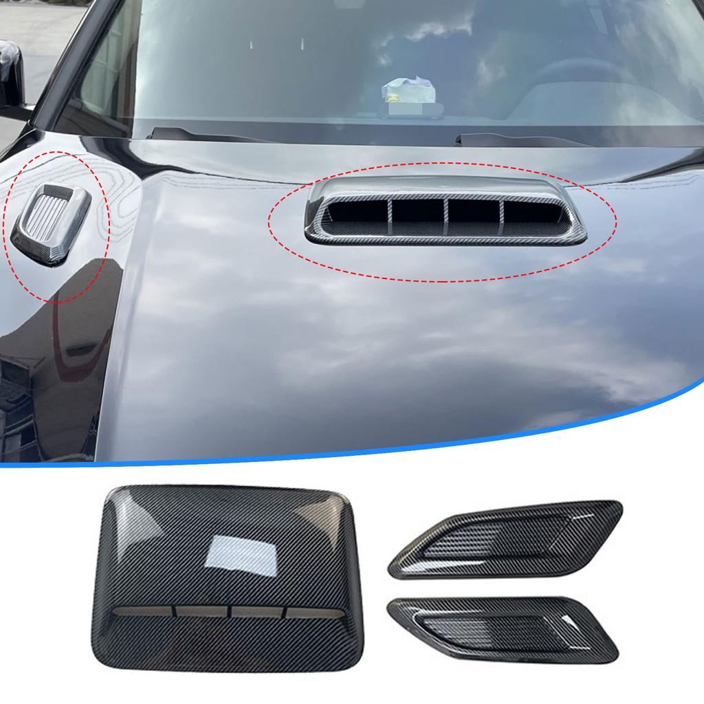 2 Sets of Car Air Intake Hood Vents, Engine Hood Decoration Cover, Head Cover Decoration, ABS Fake Air Vents