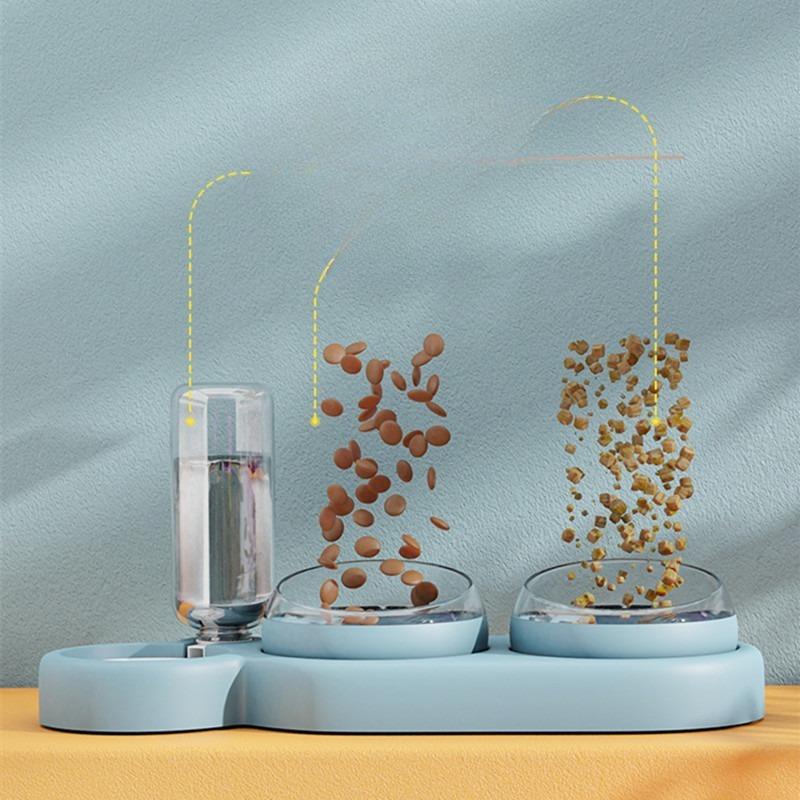 Cat Bowl, Pet Bowl, Cat Automatic Water Dispenser, Feeder, Double Bowl Integrated, Dog Bowl, Anti-tipping Food Basin