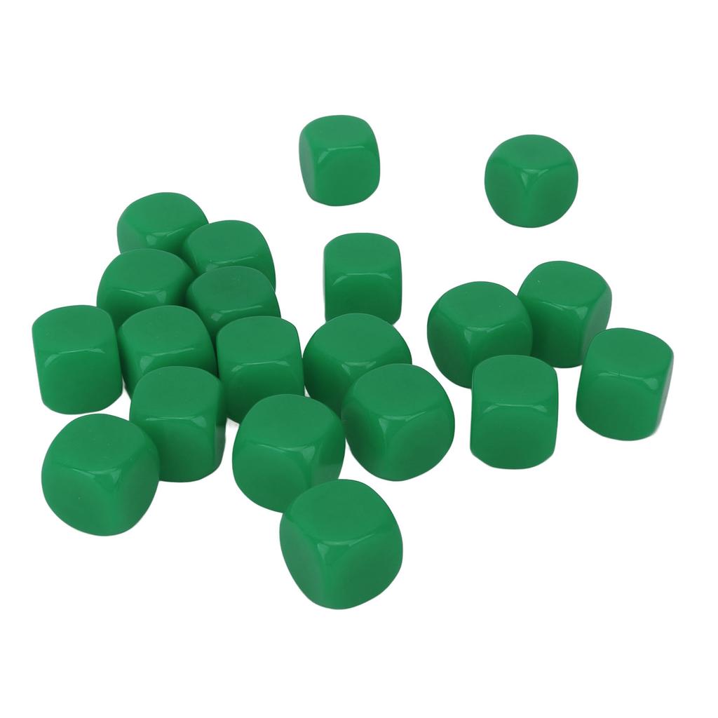 20 Stück Würfel Runde Ecke Blanko Kunststoff 16mm Lehrspielzeug Würfel für Brettspiele Party Grün