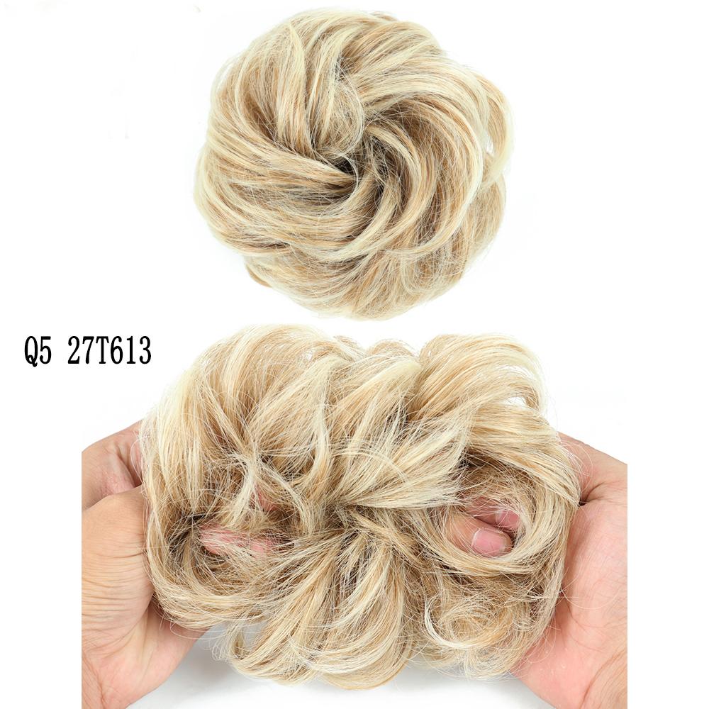 LISI HAIR Synthetic Curly Scrunchie Chignon with Elastic Rubber Band Messy Bun Ponytails Extension for Women