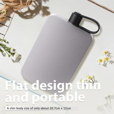 Flache Wasserflasche Edelstahl Integriertes Kappendesign Tragbare 500 ML Flasche für Outdoor-Sportarten Reisen Geschenk für Freund