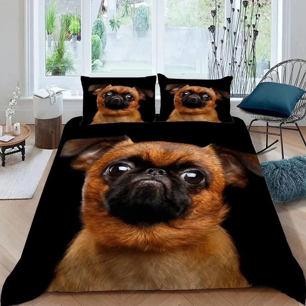 Dogs Duvet Cover Set Cute Animal Bedding Set Microfiber Bernese Mountain Dog Comforter Cover Twin Full Size For Kids Teens Boys